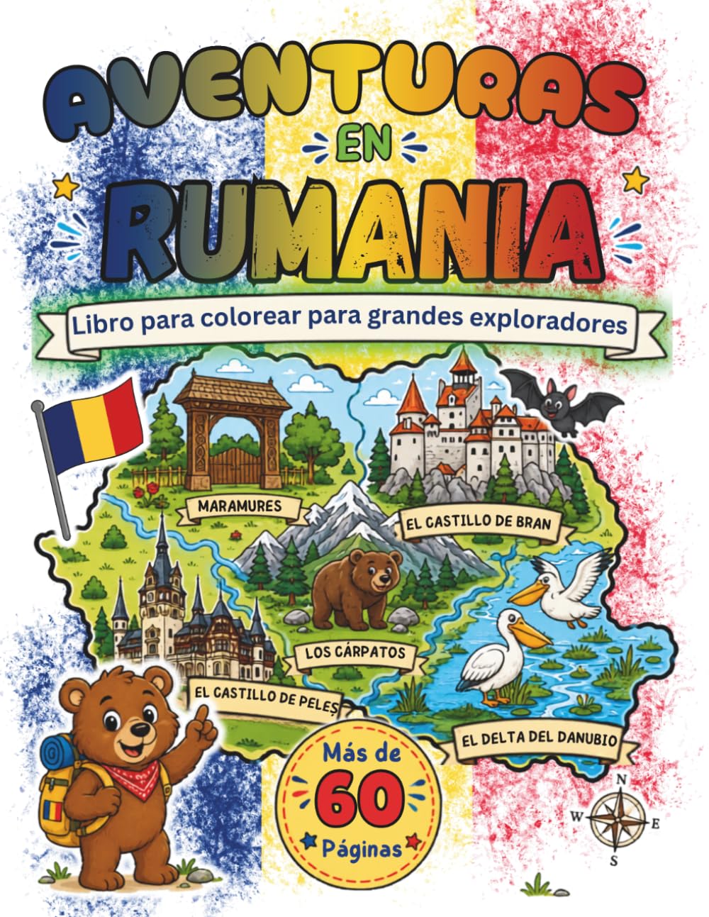 Rumania: Un viaje lleno de color a través de tradiciones y leyendas: Un libro para colorear educativo para niños: Desde el castillo de Drácula până la las blusas tradicionales y danzas folclóricas