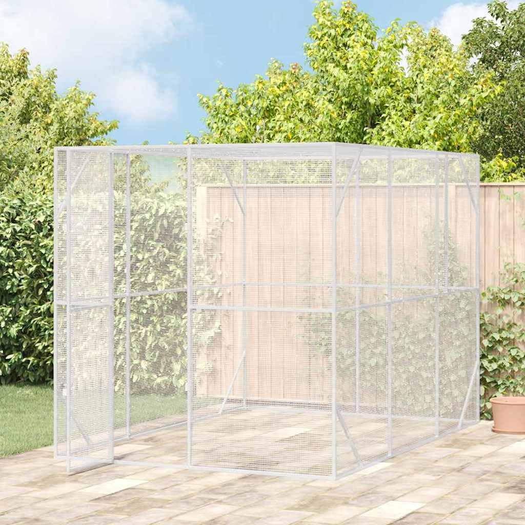 INLIFE Vogelkäfig Anthrazit 210 x 304 x 213 cm Verzinkter Stahl,Tier- & Haustierbedarf,Haustierbedarf,Vogelbedarf,Vogelkäfige & -ständer,Anthrazit,53.7 KG,3325161