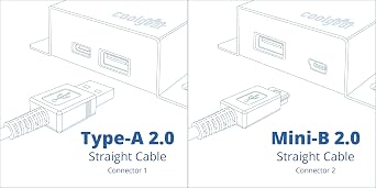 USBGear 8 inch White USB A to Mini B Cable