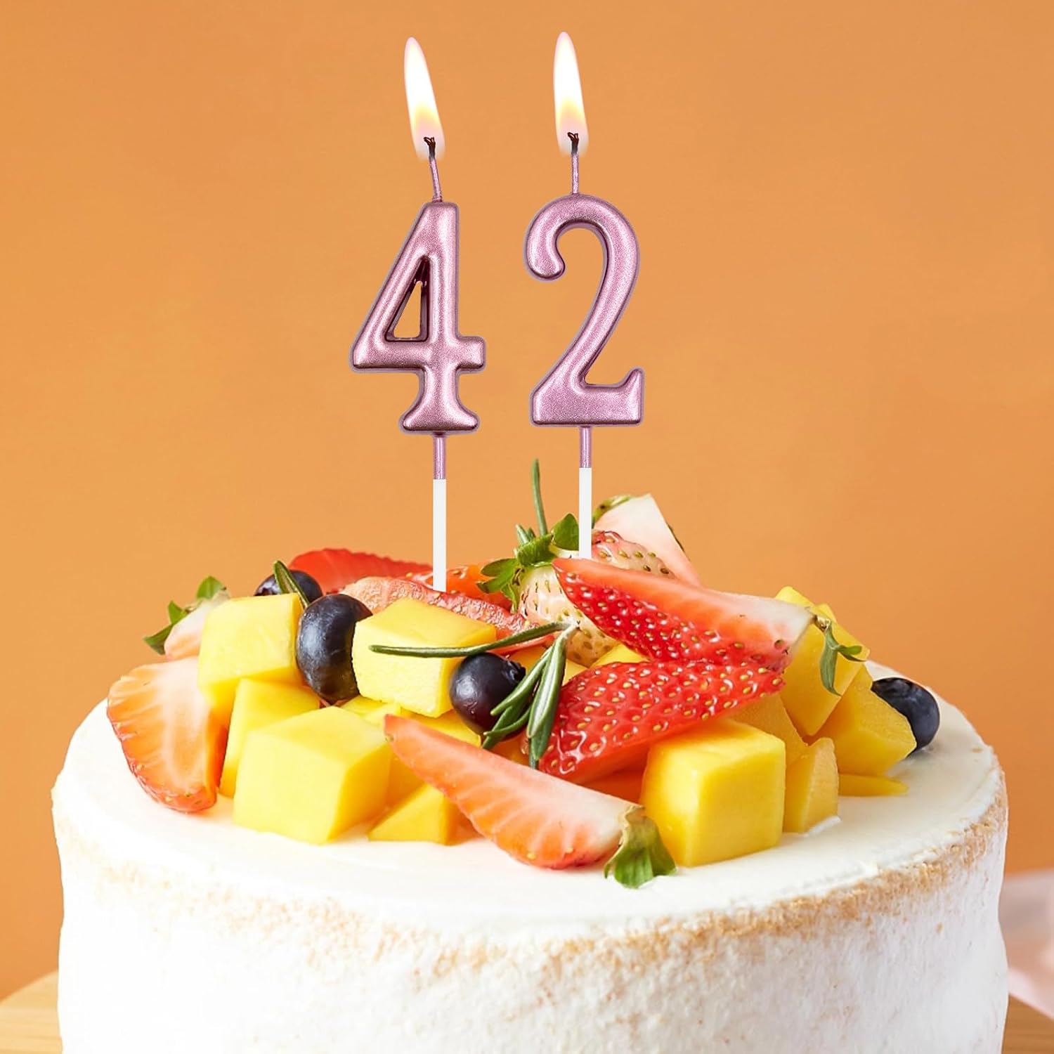 80th Birthday Candles, Rose Gold Number 80 Candle for Cake, Happy Birthday Cake Topper Decoration for Birthday Anniversary Celebration Party Supplies image 3