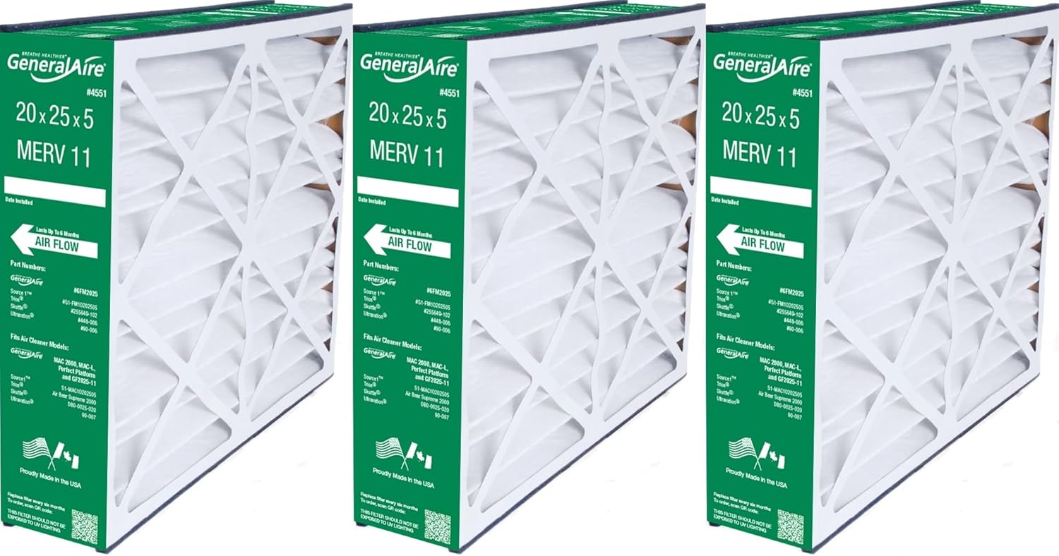 3-PK ReservePro 4551 (old #4501) 20"x25"x5" Air Filter-Actual Size= 19 5/8" x 24 3/16" x 4 15/16"- 6FM2025 -Please Measure Carefully Before Ordering !
