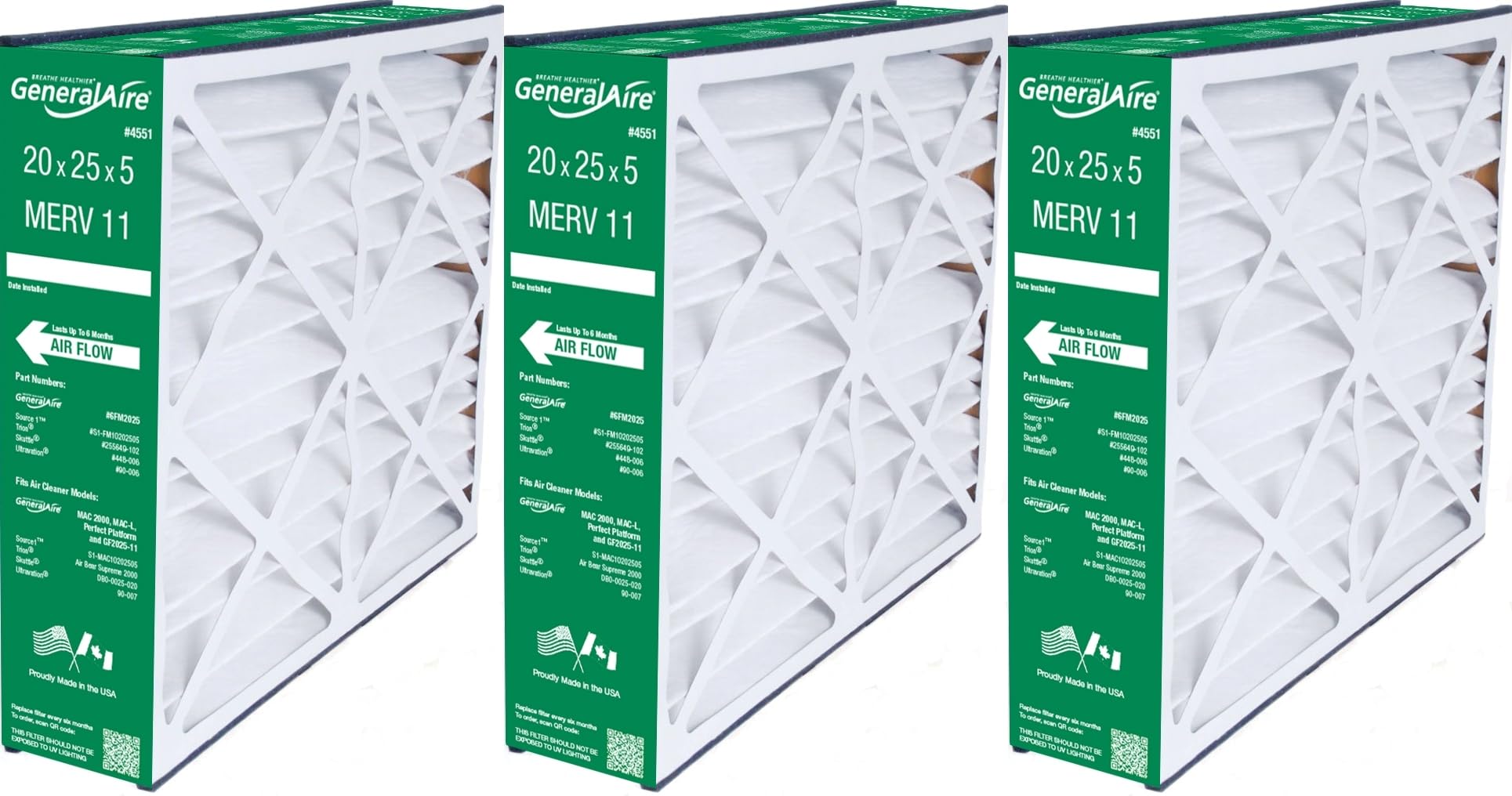 GeneralAire # 4551 for 4501 ReservePro 20x25x5 furnace filter