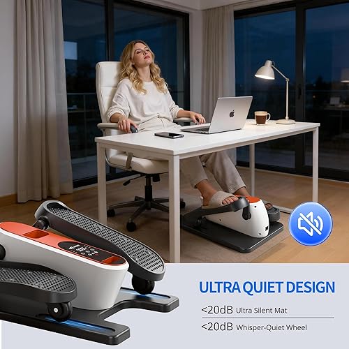 Miniatura 3 de Ejercitador elíptico de piernas con pedal eléctrico sentado, máquina elíptica debajo del escritorio para el hogar y la oficina, modo manual