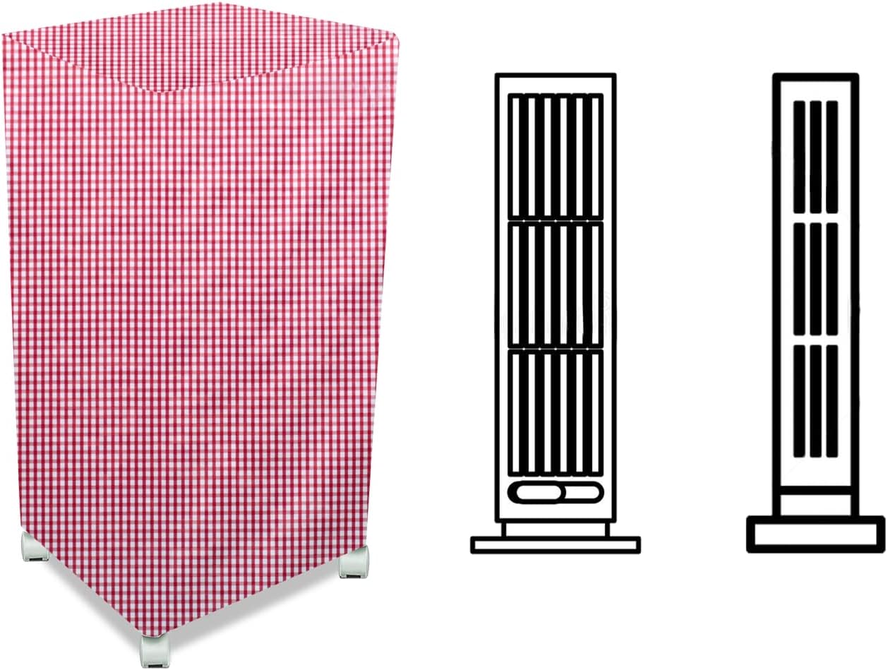 Stylista Cooler Cover Compatible for Havells Alitura 20 Liter Tower Cooler Pin Check Pattern Pink