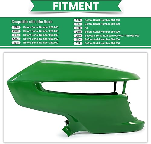 Miniatura 2 de Kojem Rejilla delantera para cortacésped compatible con John Deere X300 X300R X304 X305R X310 X320 X324 X340 X360 X500 X530 534 Reemplazo para