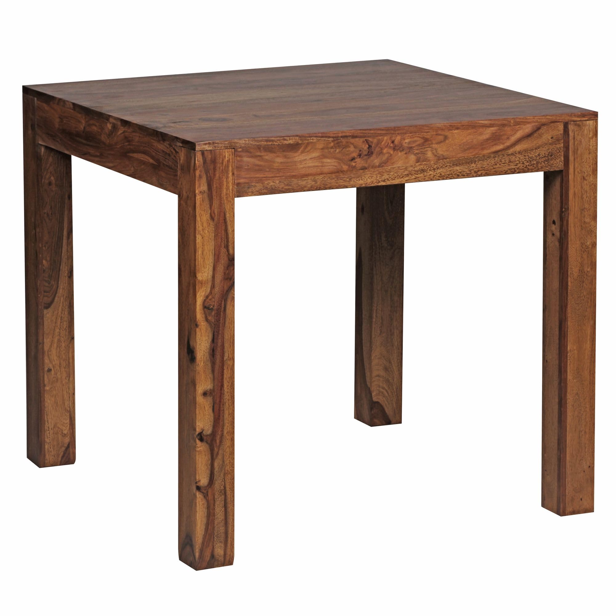 Wohnling Esstisch Mumbai Massivholz Sheesham 80 cm Esszimmer-Tisch Holztisch Design Küchentisch Landhaus-Stil dunkel-braun