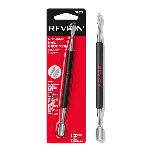 Revlon - Empujador de cutĂculas y limpiador de uñas herramienta de cuidado de uñas de doble extremo fácil de usar acero inoxidable paquete de 1 Revlon - Empujador de cutĂculas y limpiador de uñas herramienta de cuidado de uñas de doble extremo fácil de usar acero inoxidable paquete de 1