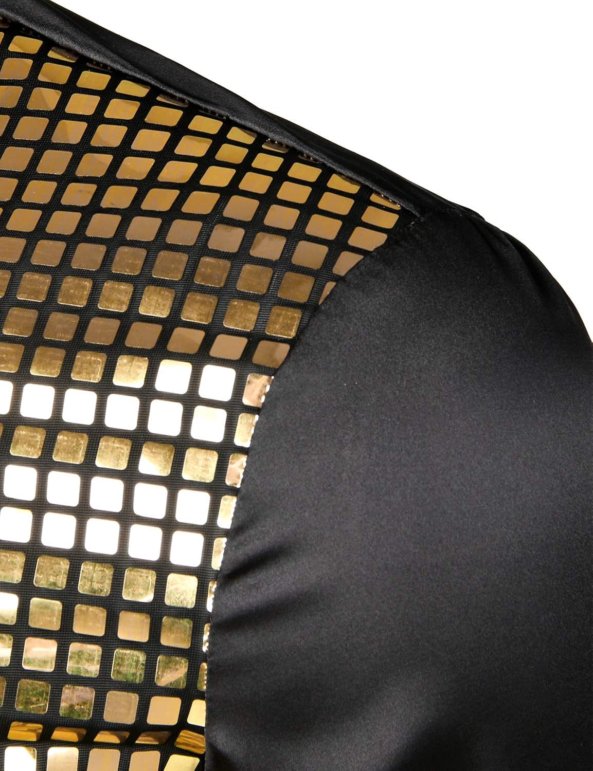 JOGAL Mens 70s Disco Costume Silver Sequins Long Sleeve Button Down Shirts : Clothing, Shoes & Jewelry