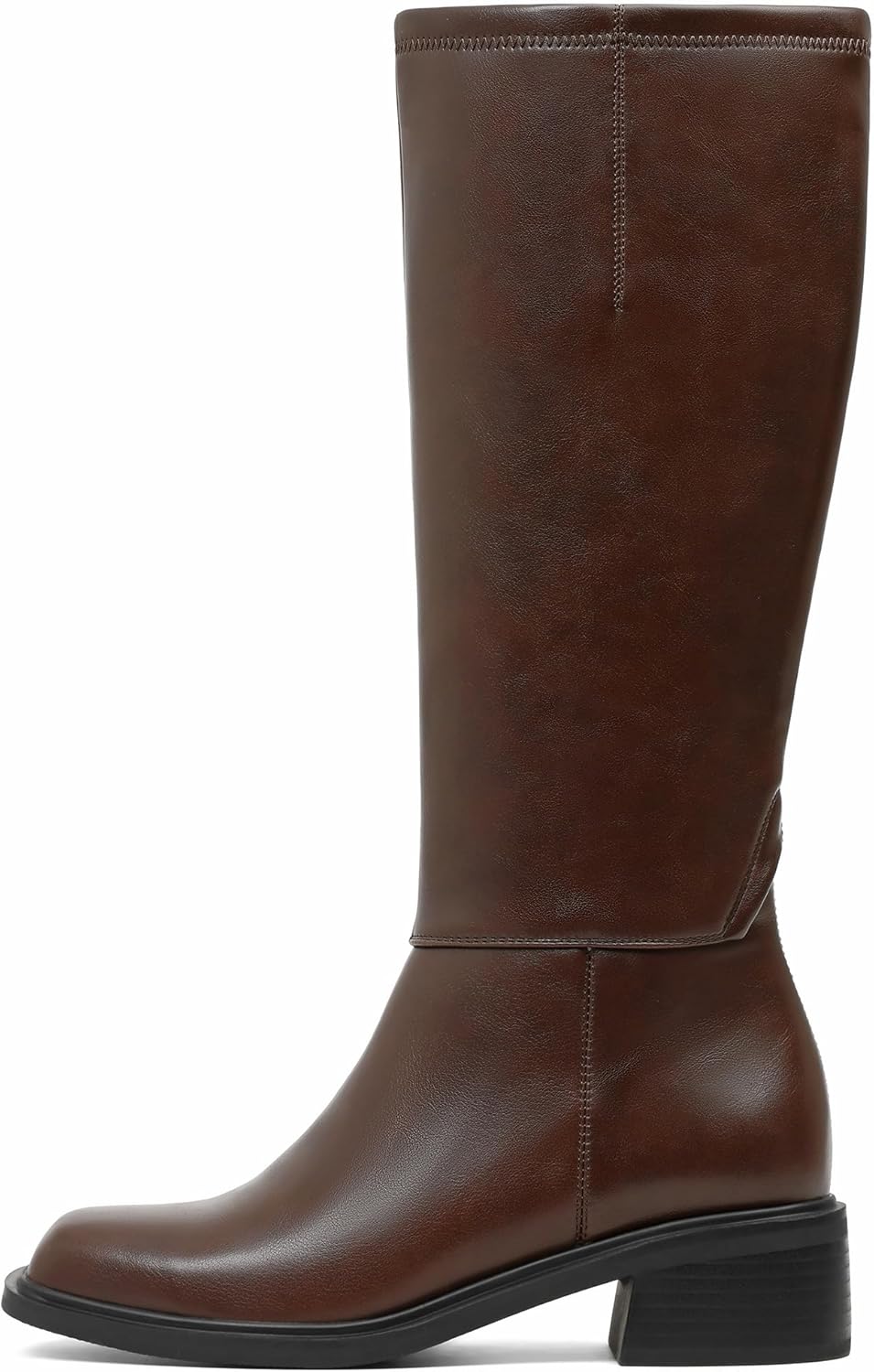 Lovee Cosee Knee High Boots for Women 2025 Low Heel Square Toe Flat Boots with Side Full Zipper Comfortable Walking Shoes for Fall Winter Casual & Office Wear Commuting Travel Fashion Trendy Outfit