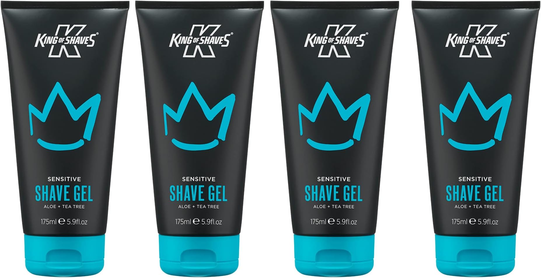 King of Shaves Sensitive Shaving Gel, Low Foam for a Refreshing and Precise Shave, Shave Gel For Men, 4 x 175ml