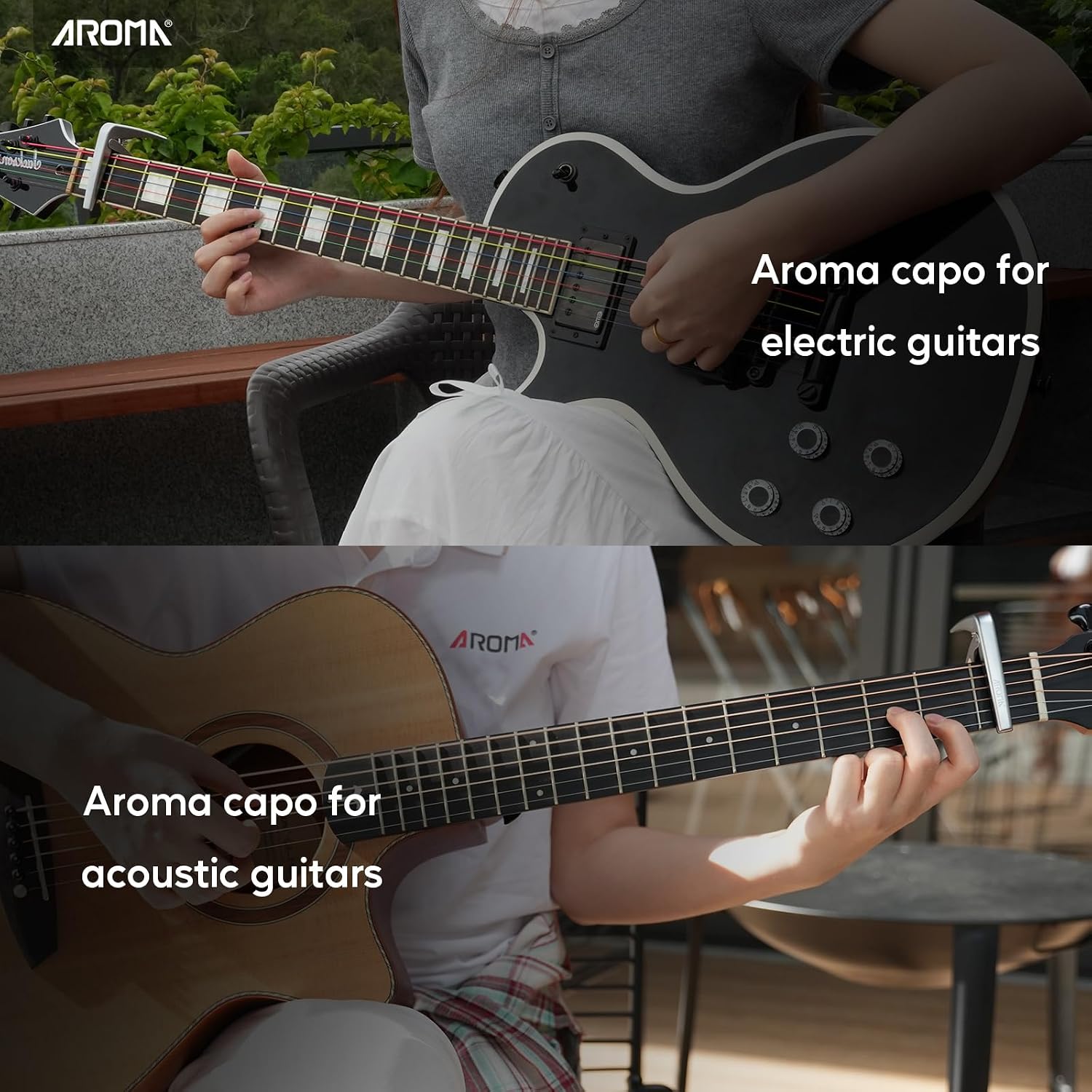 Aroma Guitar Capo for 6 Strings Acoustic and Electric Guitar Quick Release