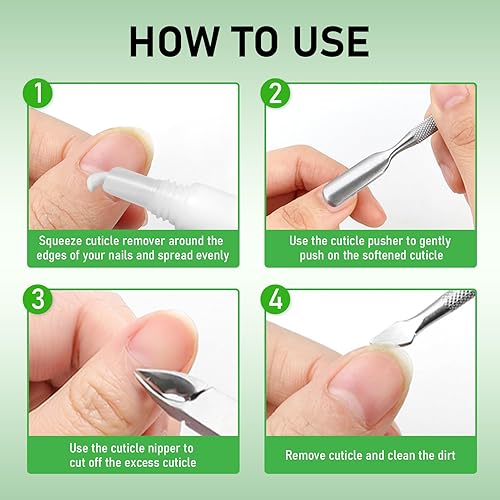 Miniatura 21 de Kit removedor de cutículas, crema removedor de cutículas de 6.09 onzas con recortador de cutículas, pinza de cutícula, empujador de cutículas, lápiz