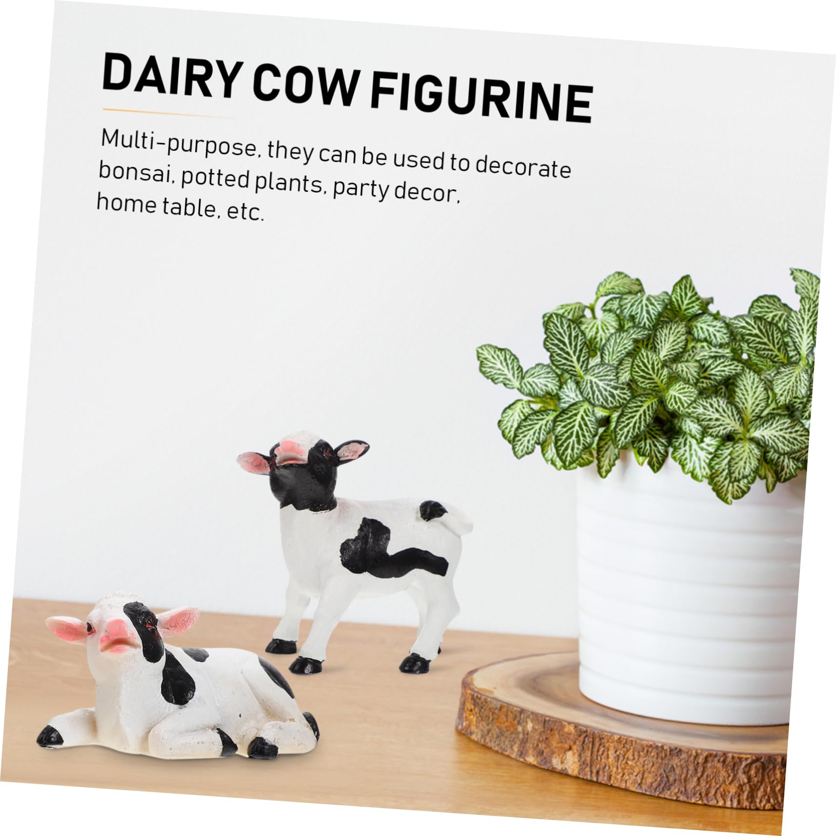 ペアー乳牛のデザイン置物