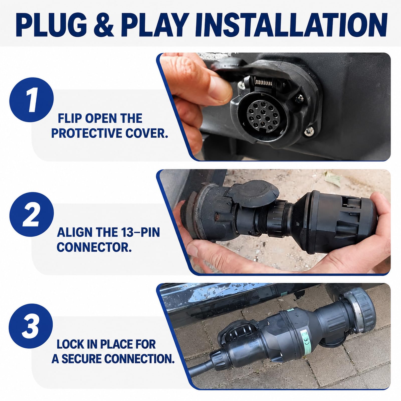 LED Adapter Anhänger - 12V Anhänger Stecker 13 Polig auf 7 Polig | Stecker Anhänger 13 Polig, Anhänger Adapter 13 Auf 7 Polig für LED-Beleuchtung für PKW