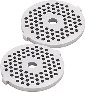 2Pcs Stainless Steel Meat Grinder Plates Discs, Replaceable Meat Grinder Blades Grinding Plate Round Hole for 5# B Type Grinder(3mm)