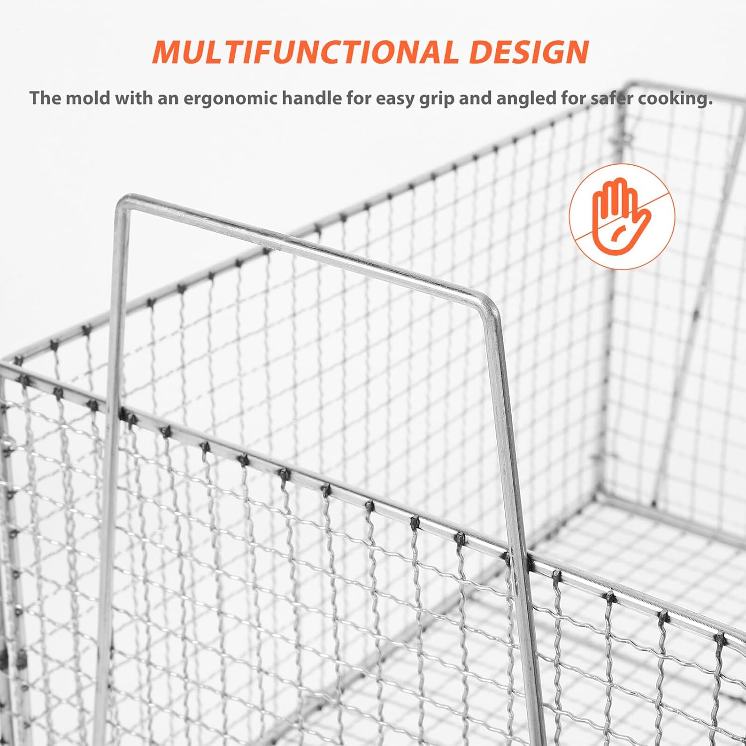 Foldable Small Stainless Steel Oil Drain Basket Frying Mesh Strainer for French Fries and Snack Cooking, Kitchen Food Strainer for Oil Filtration and Water Draining