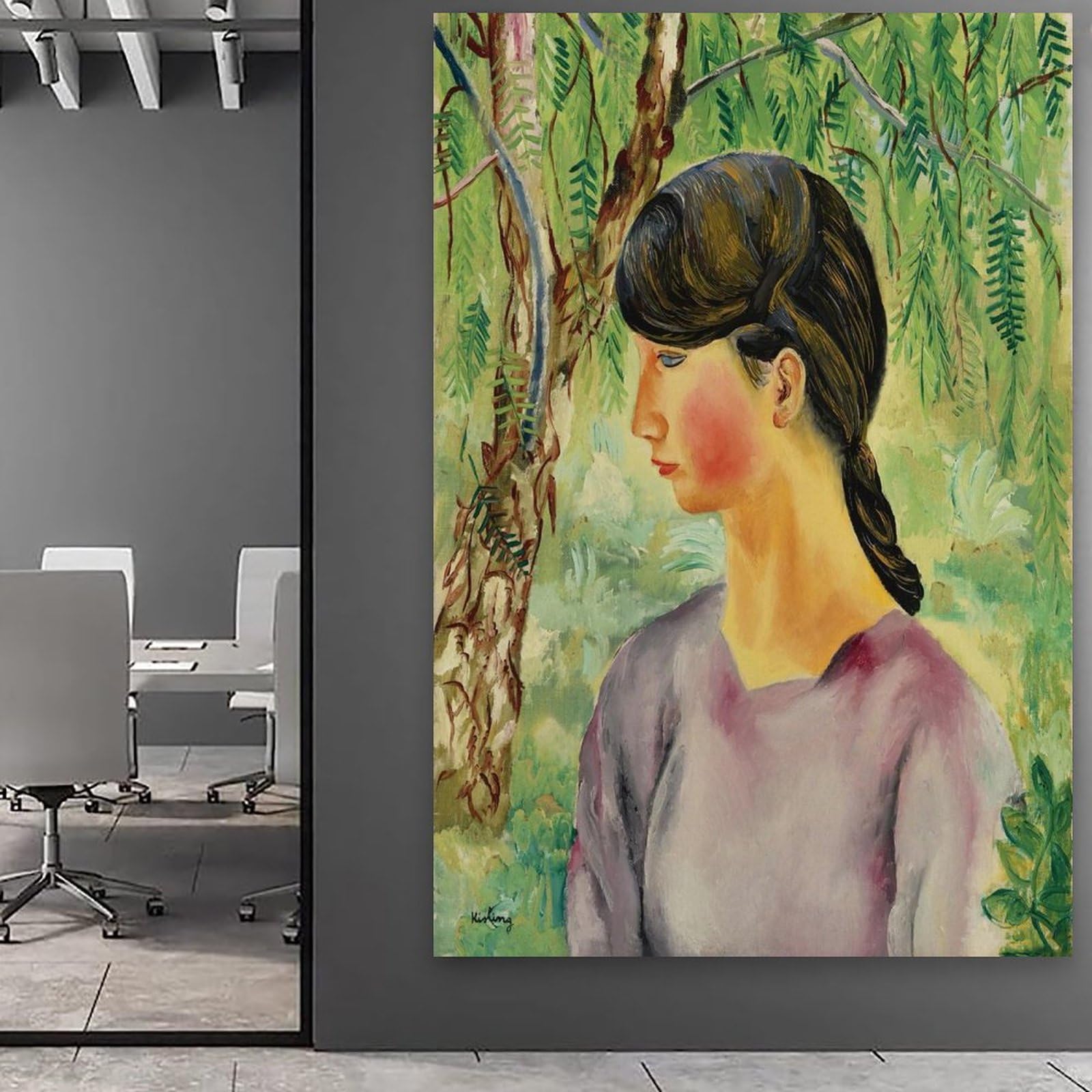 モイズ・キスリング、【横たわる裸婦】、希少な画集画、新品高級額 額装付