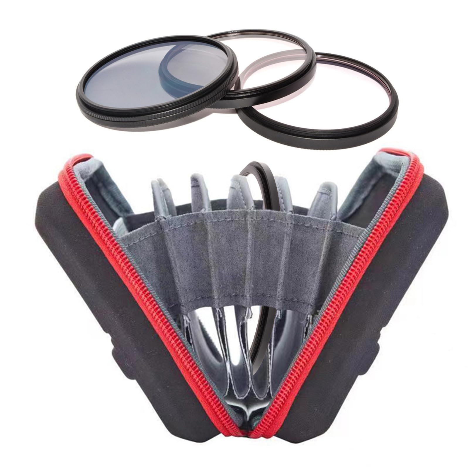 Kangnice Camera Filter Case For 8pcs 95mm Storage Bag Hard Shell Zippered Protective Case For Camera Lens
