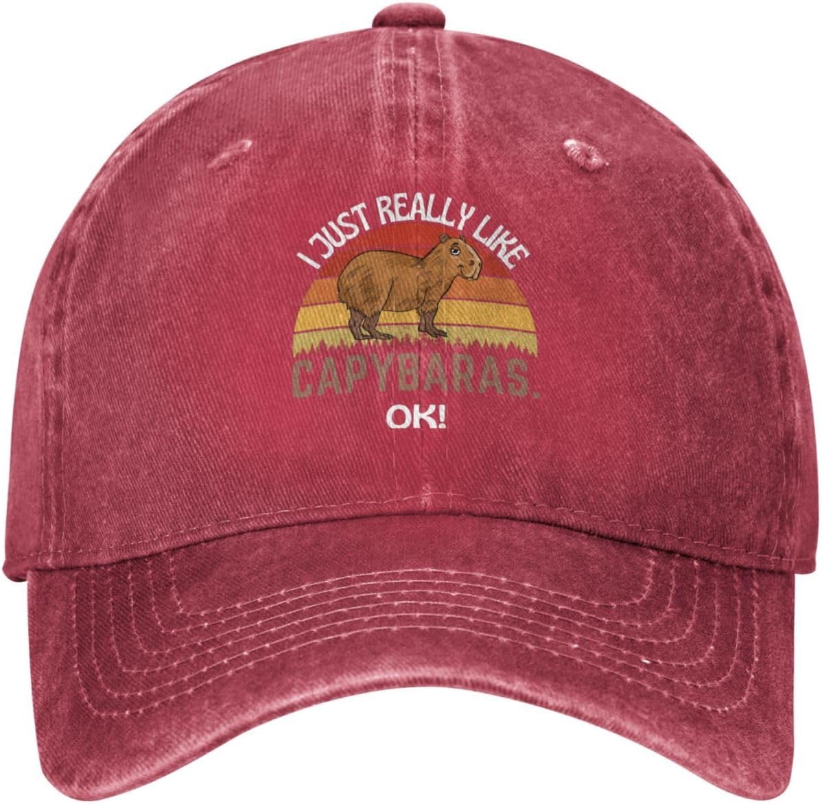 Funny Gift Hat I Just Really Like Capybaras Ok Hat Men Baseball Cap Funny Caps