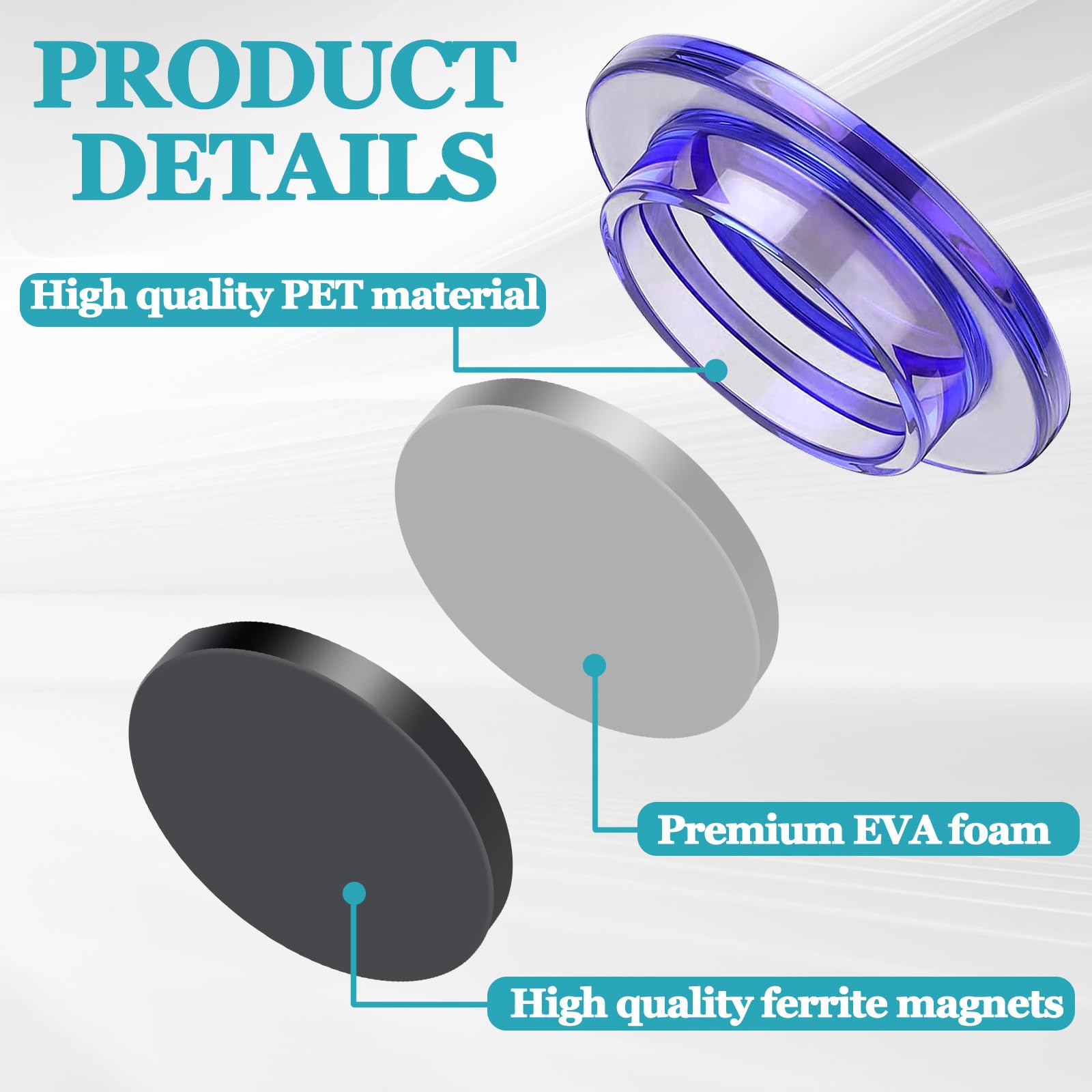 MIN CI 35Pack Small Magnets, 7 Colors Fridge Magnets, Modern Round Magnets, Decorative Magnet, diameter 30mm - Image 3