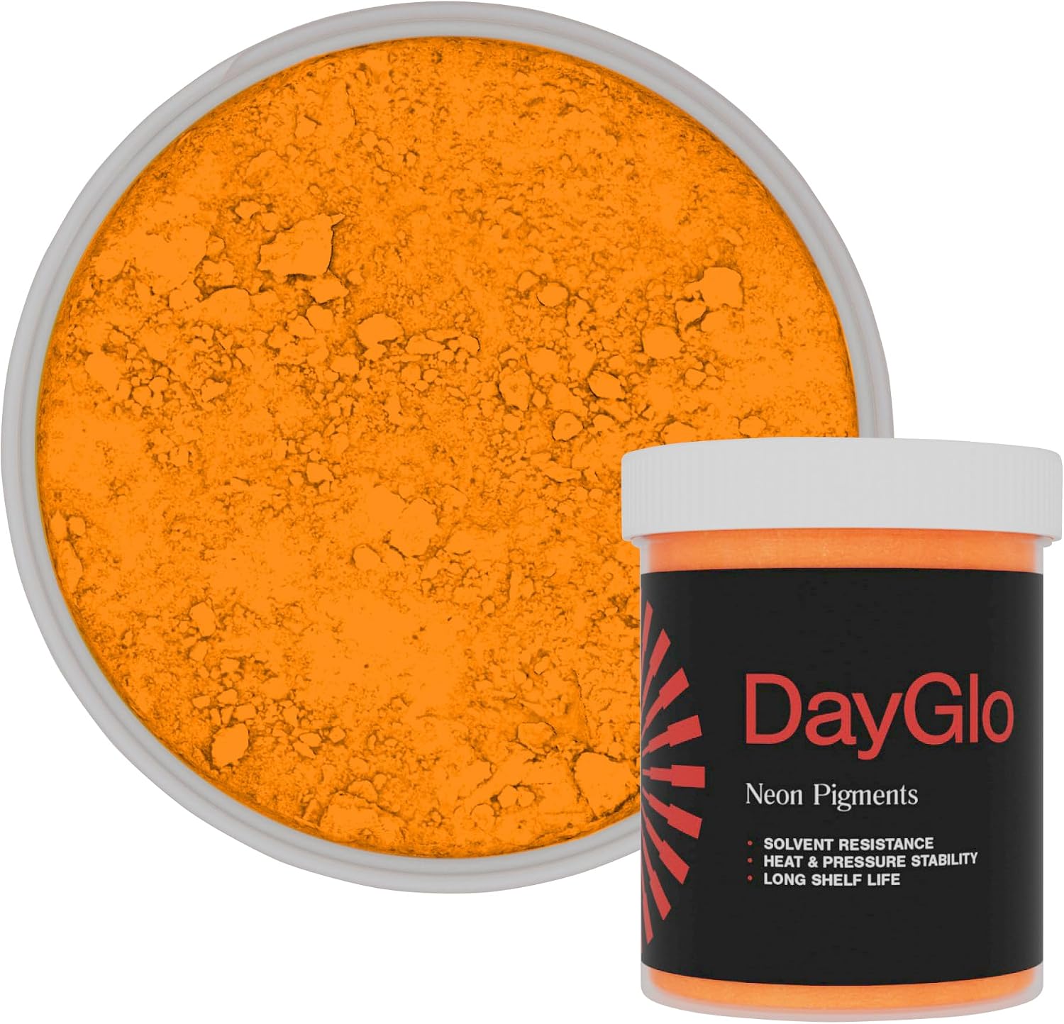 DayGlo Neon Pigment – Blaze Orange | Fluorescent Color Pigment Powder | High‑Visibility Daylight Neon | For Paint, Ink, Plastic, Resin, Crafts & Industrial Use - 16oz