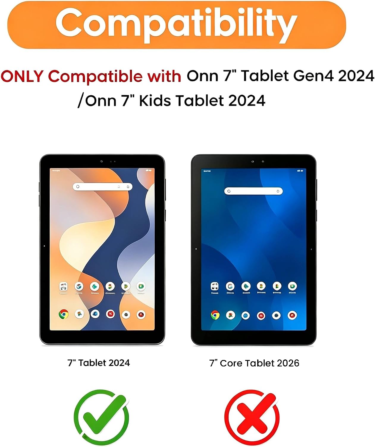 Hianjoo 2-Pack Screen Protector Compatible with Onn 7" Tablet Gen4 (2024 Model) / Onn 7" Kids Tablet 2024, Tempered Glass [HD Clarity] [9 Hardness] Anti-Scratch Film image 2