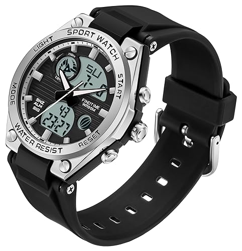 findtime Womens Digital Watch Sport Waterproof Watch Analog Military Tactical Watches LED Backlight Alarm Stopwatch Wrist Watches