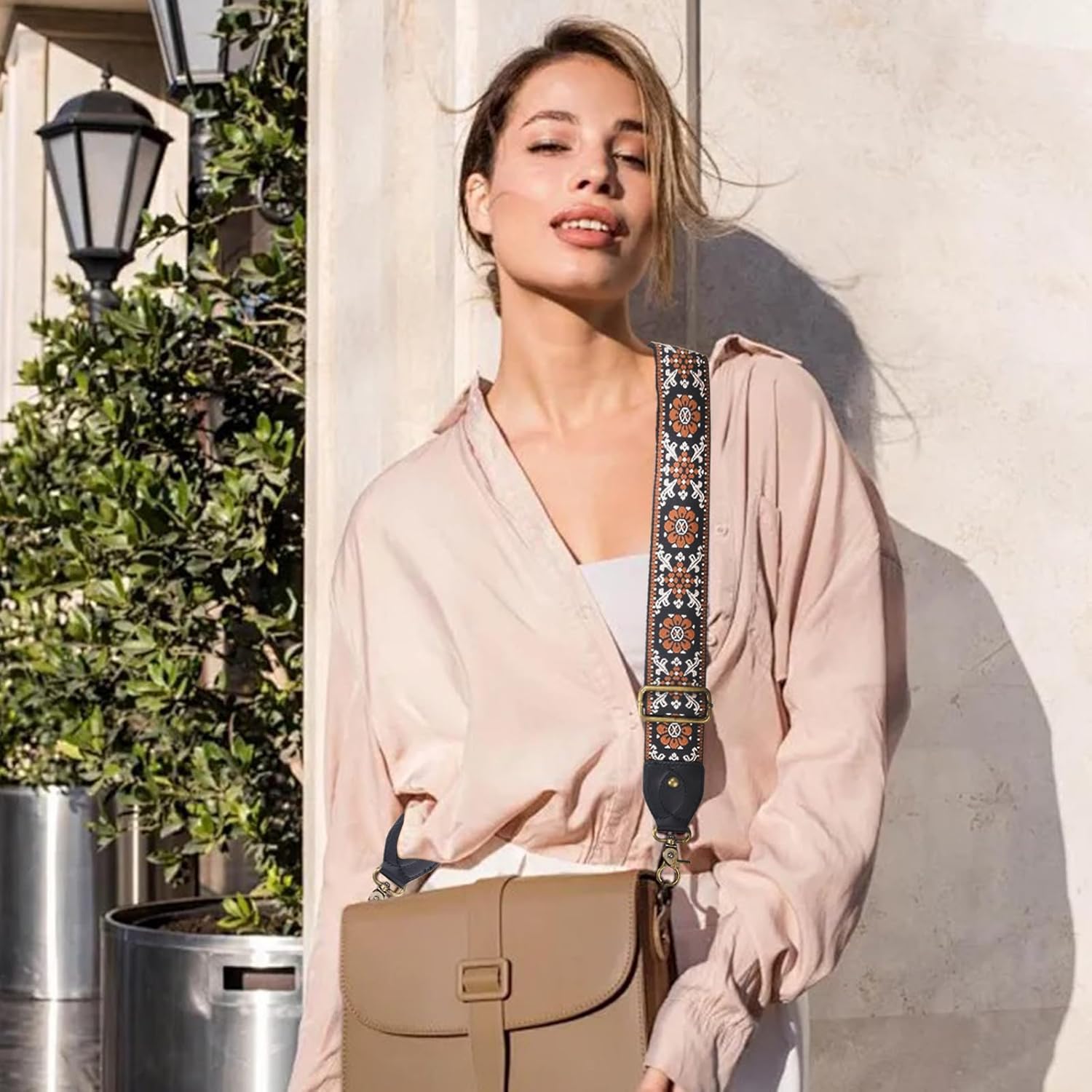 Purse Strap Replacement Crossbody Adjustable Bag Strap Retro Jacquard Embroidery Wide Shoulder Strap for Women Handbags - Image 5