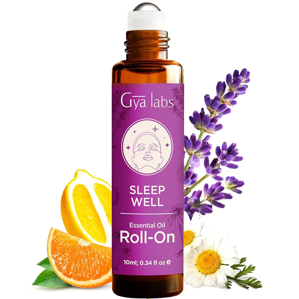 Gya Labs Sleep Essential Oil Roll On - 0.34 Fl Oz - Travel Size Roller for Camping, Skin, Aromatherapy Relief, Convenience