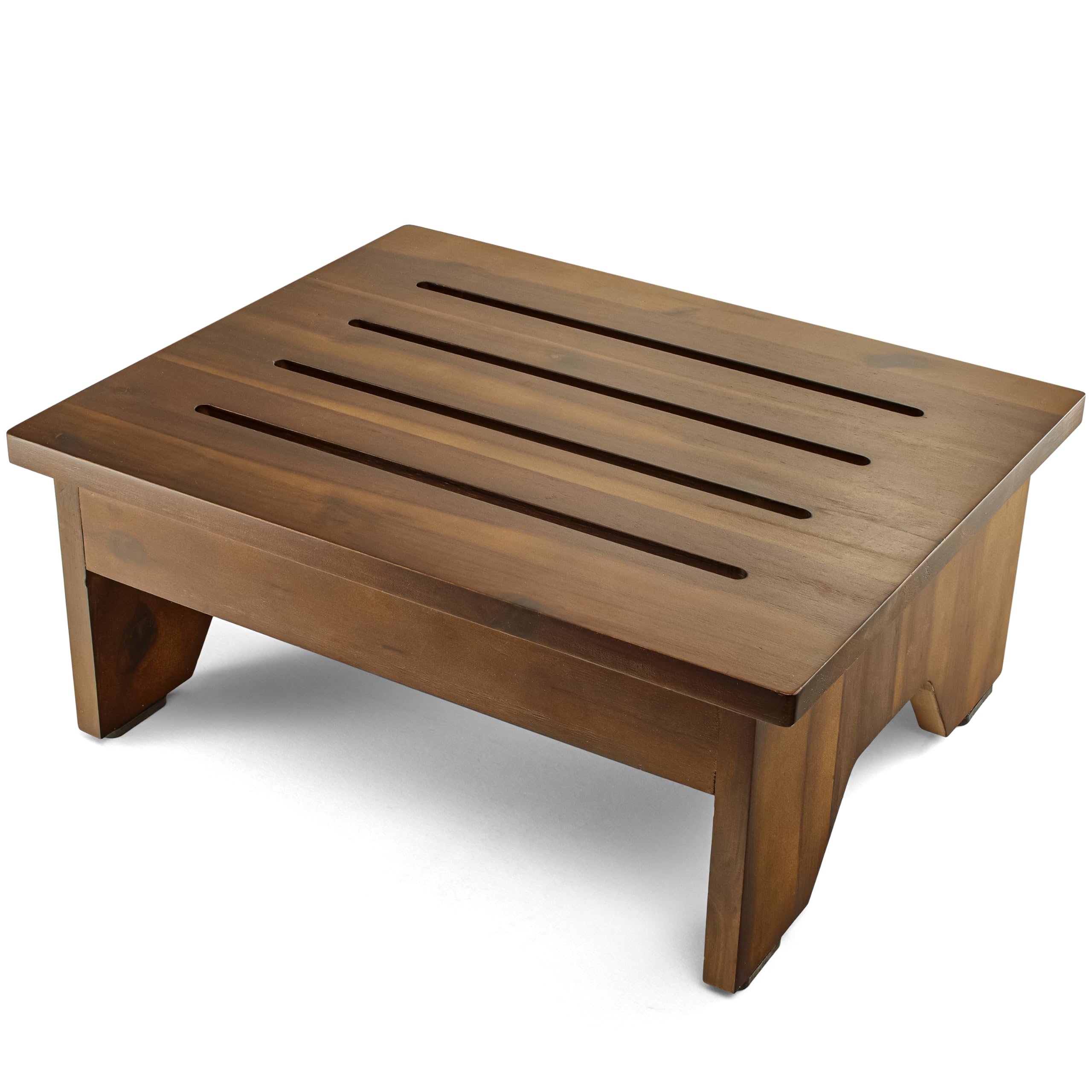 HOLANA 6.5" Wooden Step Stool for Adults (No Assemble Required) - 500 Lbs One Step Stools for High Bed Riser - Small Stepping Stool for Elderly, Seniors, Kid/Bathroom, Bed, Kitchen (Acacia Wood)