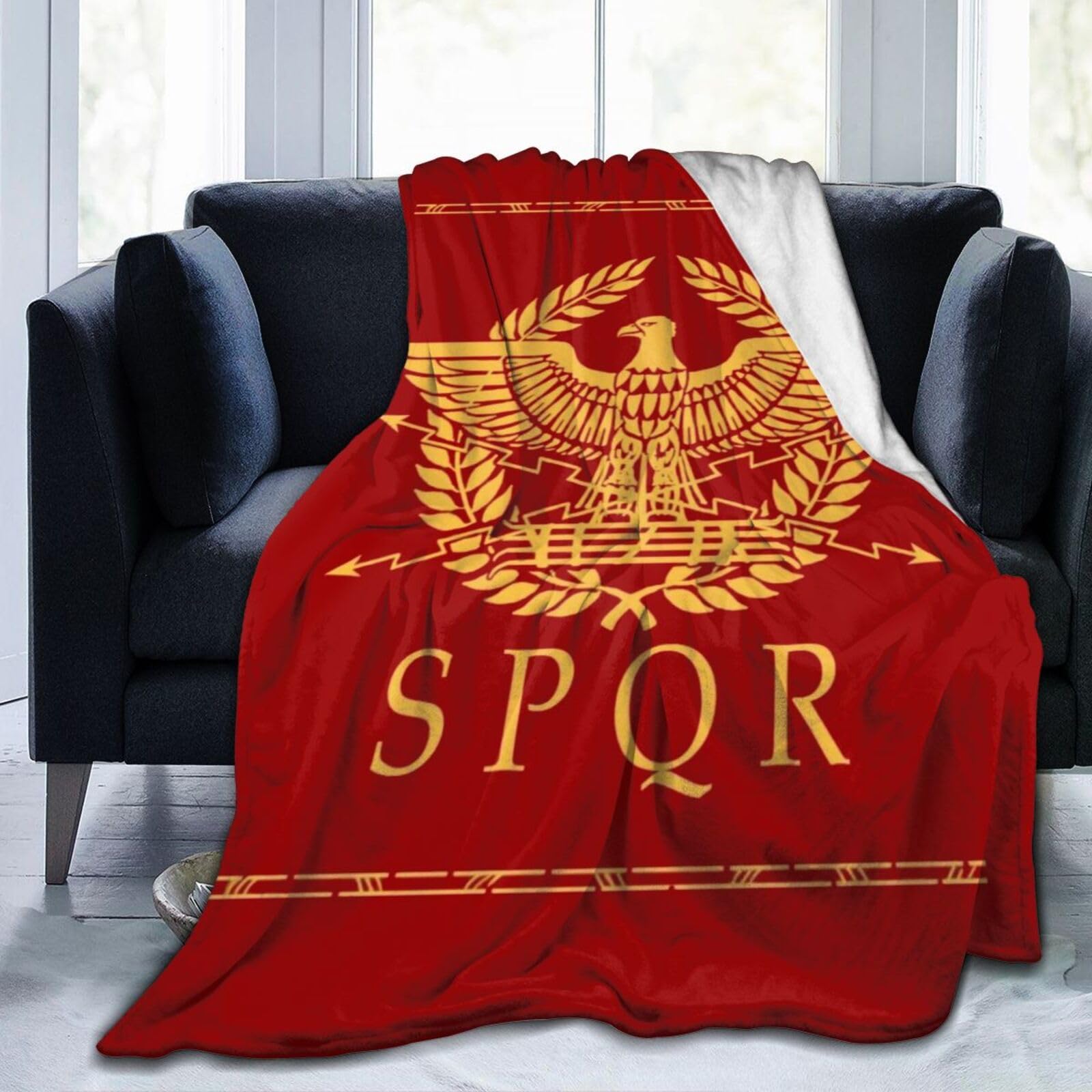 NLWQEKV SPQR Blanket Soft Warm Fleece Blanket, Comfortable Flannel Blanket, Blanket for Bedroom Bed and Sofa