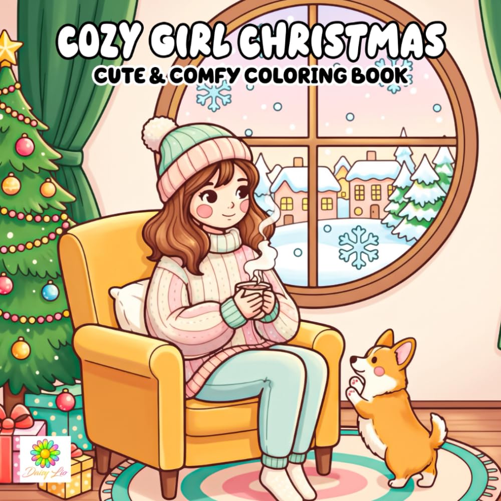 Cozy Girl Christmas Coloring Book: Adorable Holiday Scenes with Cute Girls, Comfy Moments, and Festive Decorations to Color and Enjoy