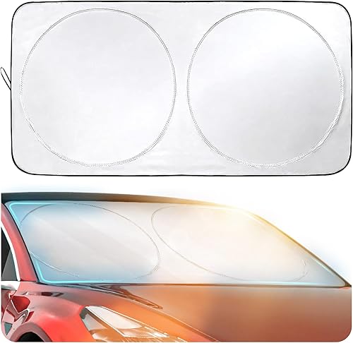 Parasol para parabrisas con escudo protector del calor, bloquea los rayos ultravioletas, y mantiene el interior del vehículo fresco y protegid