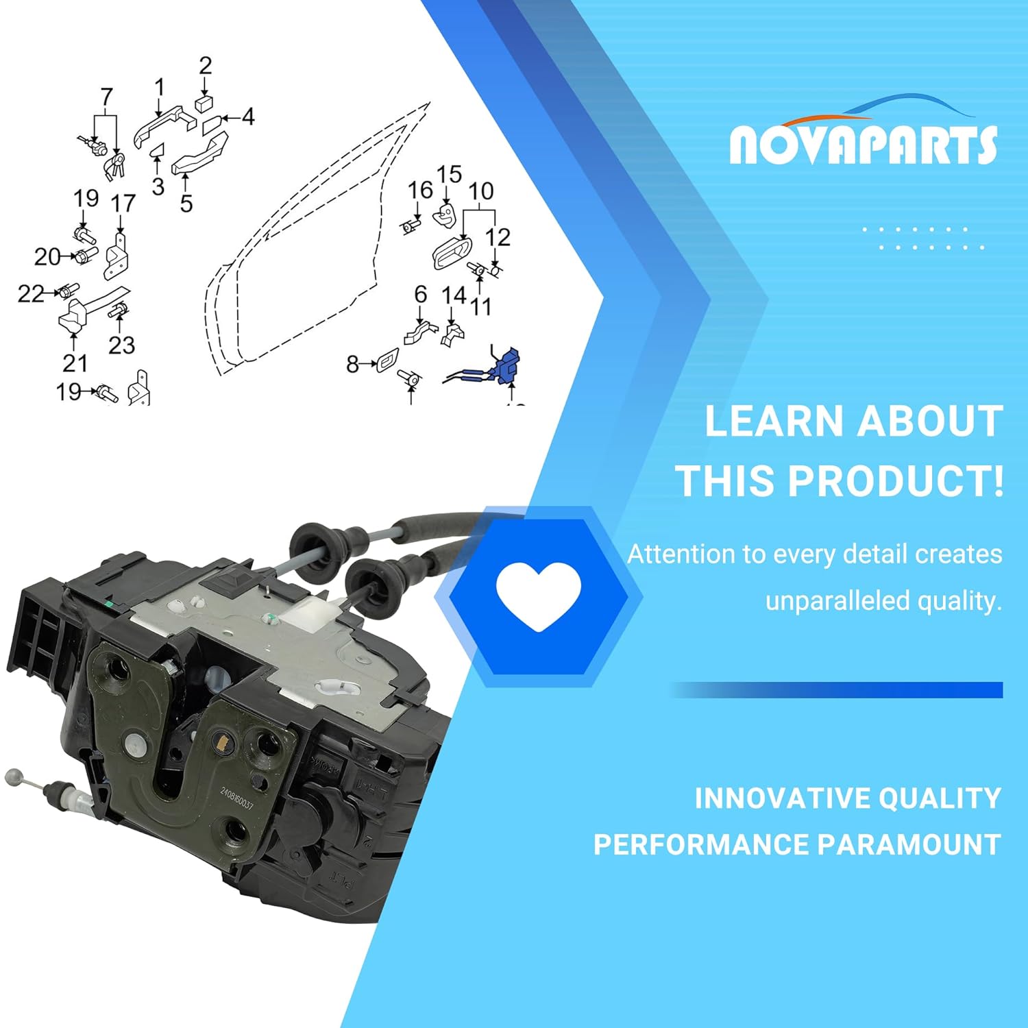 813102H030 Door Latch Lock Actuator Front Left Driver Side for 2006 2007 2008 2009 2010 Hyundai Elantra 2.0L L4 Replace # 81310-2H030 SM1630 937016