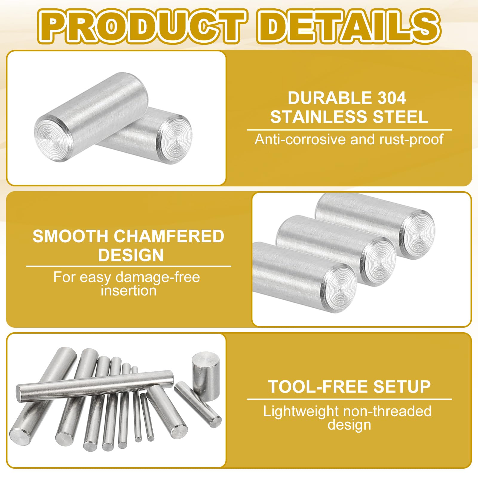 PATIKIL 4mm x 10mm Dowel Pin Stainless Steel - Image 3