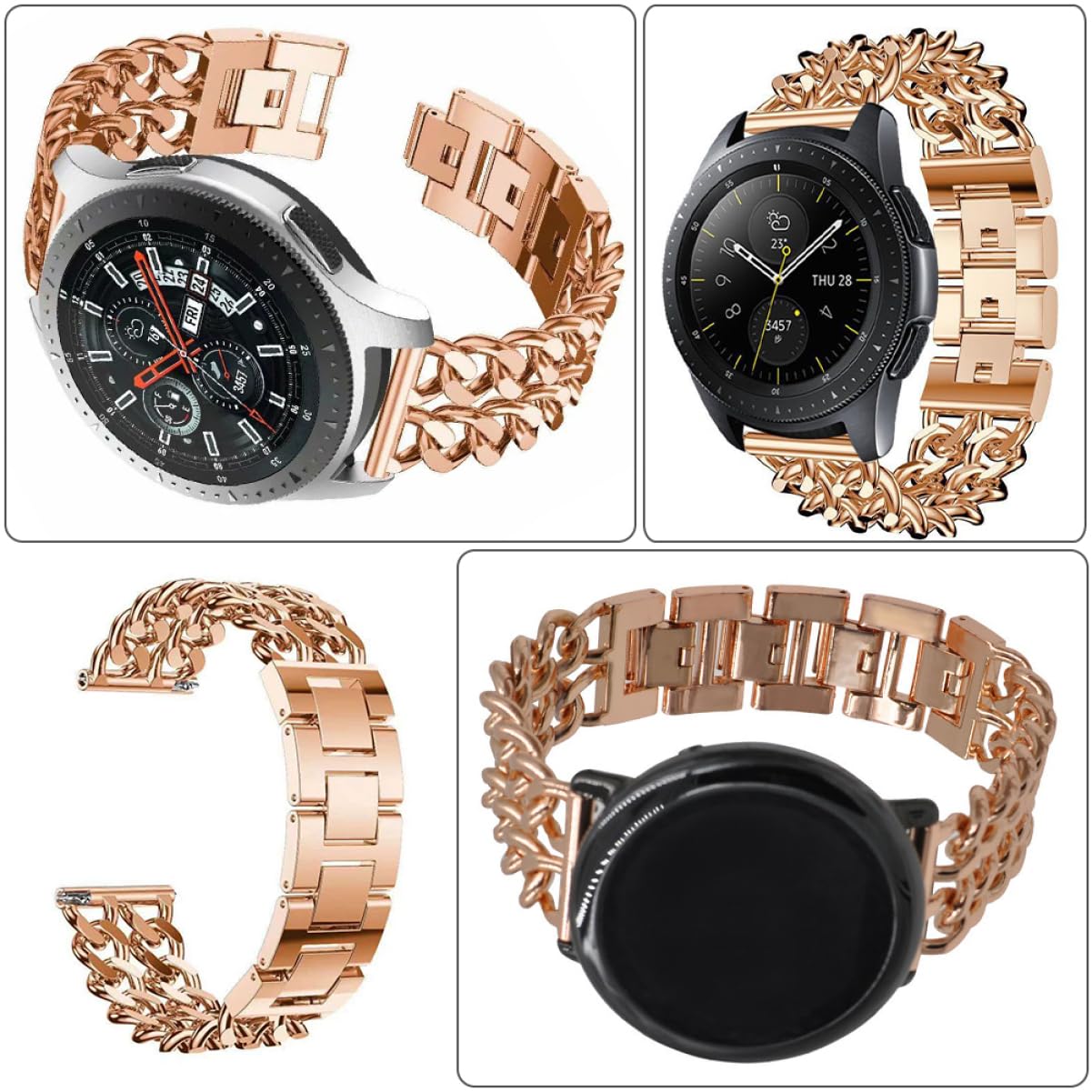 Gadpiparty sangle montre partie fournitures de montre watch montré bracelet montres bracelet de montre professionnel pièce de montre élégante Alliage de zinc Rose Gold