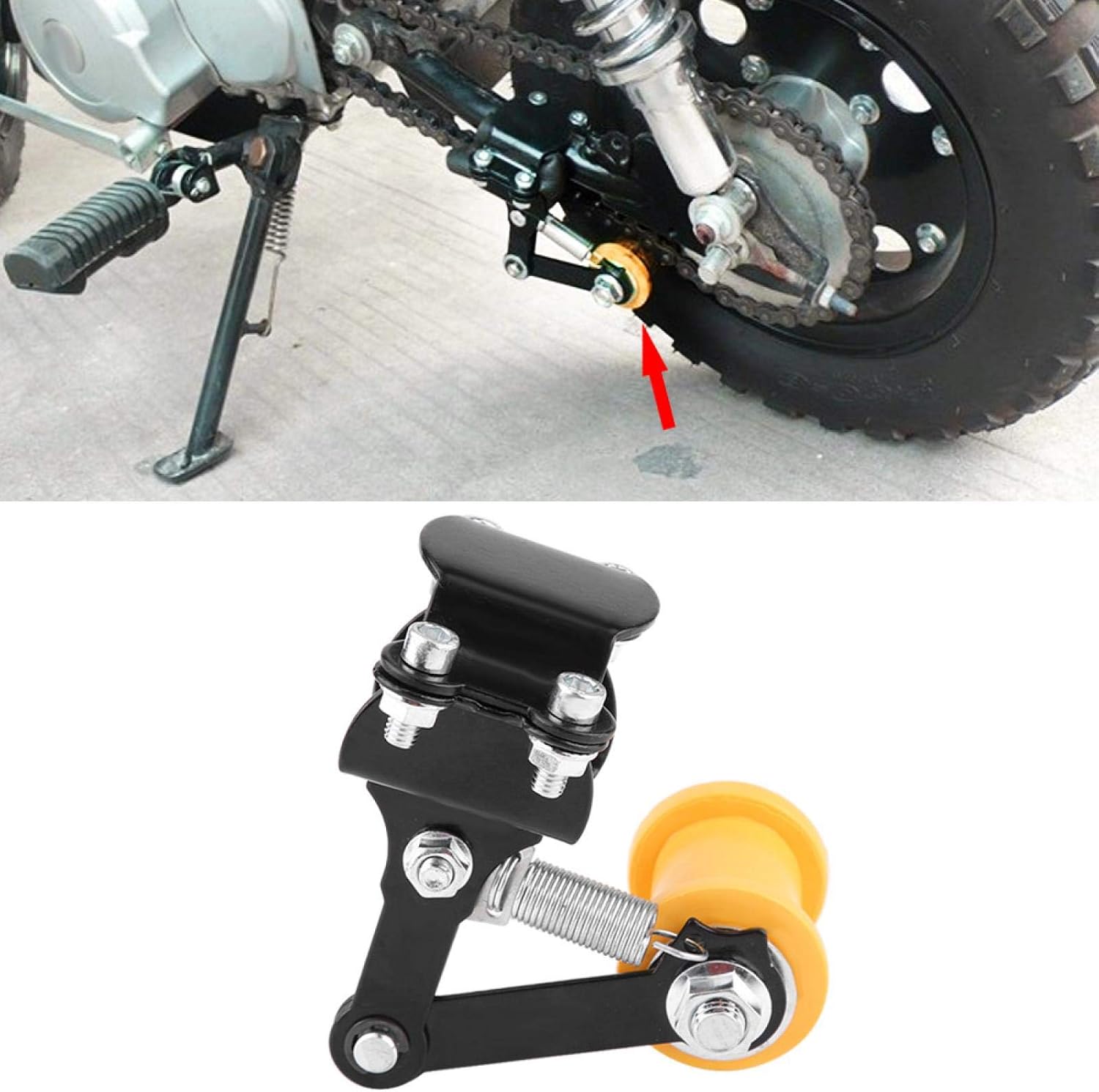 Qiilu side mount #35 chain tensioner orange mb200 trailmaster chain tensioner Adjuster Chain Tensioner Bolt On Roller Motorcycle Modified Accessories Universal Tool Black bicycle chain tensioner si