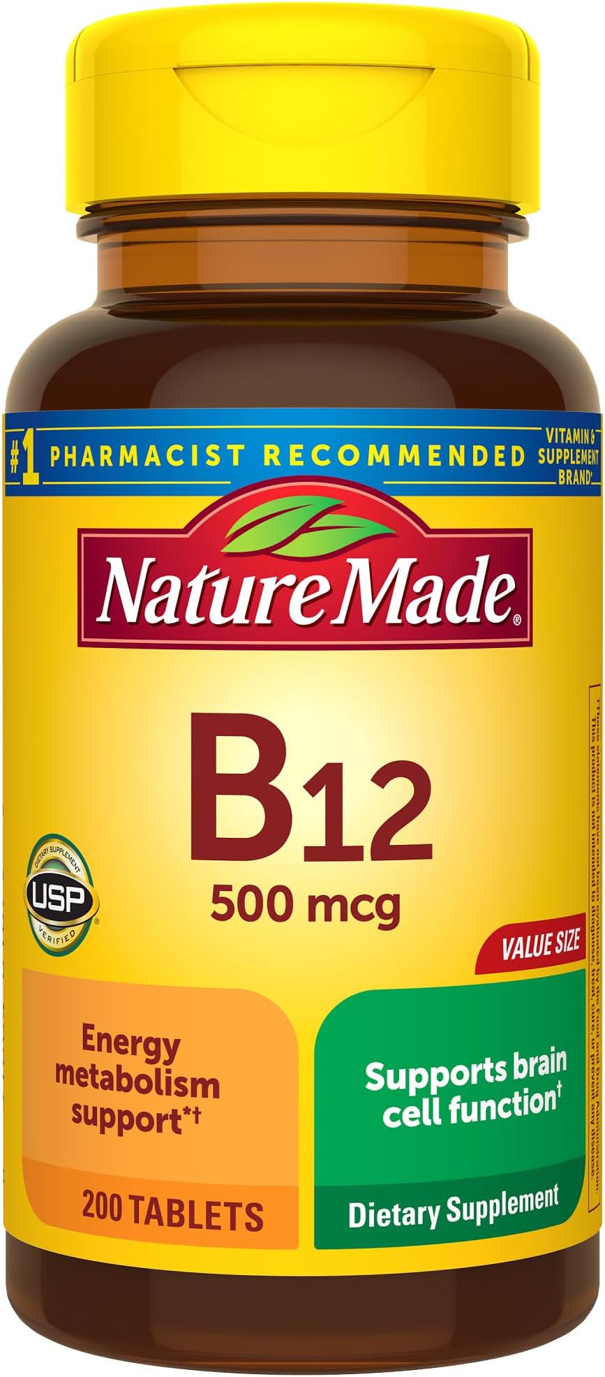 Nature Made Vitamin B-12 500 Mcg, Tablets, 200-Count 海外直送品