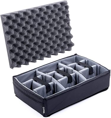 CVPKG Grey padded divider set to fit Pelican 1500. Dividers and lid foam.