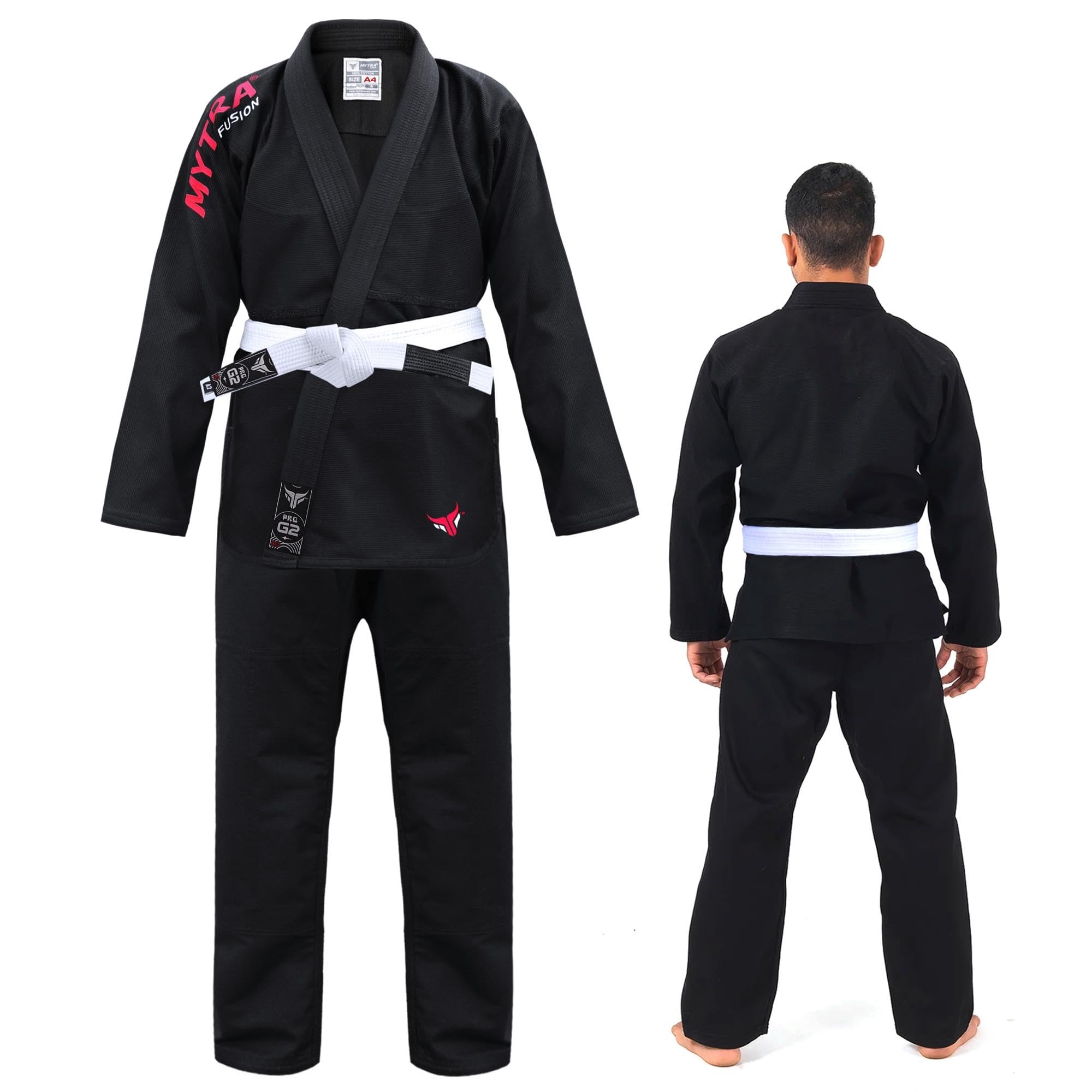 Mytra Fusion Kimono BJJ pour Adultes — Kimono Jiu Jitsu Homme Femme Coutures Renforcées Ceinture Ajustable Jujitsu Brésilien Entraînement Compétition