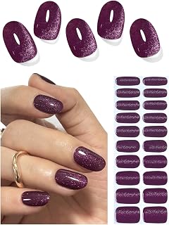 UV Nail Foil,20pcs Mulberry Cat Eye Nail Films Self-AdhesiveNo UV Nail Lamp Needed, Semi Cured Gel Nail Stickers to Paste for Nail DIY