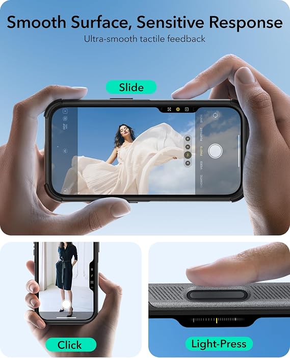 ESR for iPhone 16 Pro Max Phone Case with Stand, 23ft Military-Grade Drop Protection with Camera Control, Shock-Absorbing Rugged Cover, Compatible with MagSafe Accessories, Cyber Series, Grey