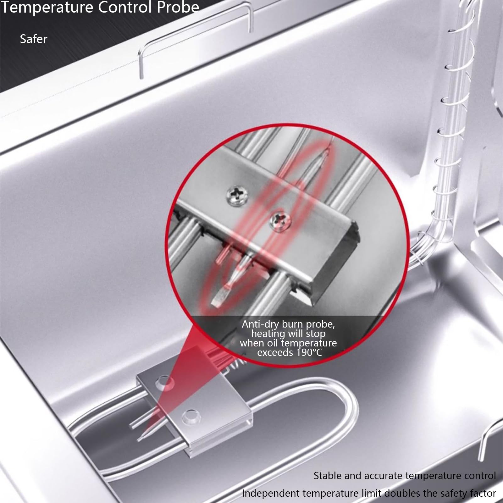 Friggitrice Elettrica Commerciale, con Cestello Rimovibile, Friggitrice Elettrica da Banco in acciaio inossidabile, Friggitrice a Sollevamento Automatico, per Uso Commerciale nei Ristoranti,A