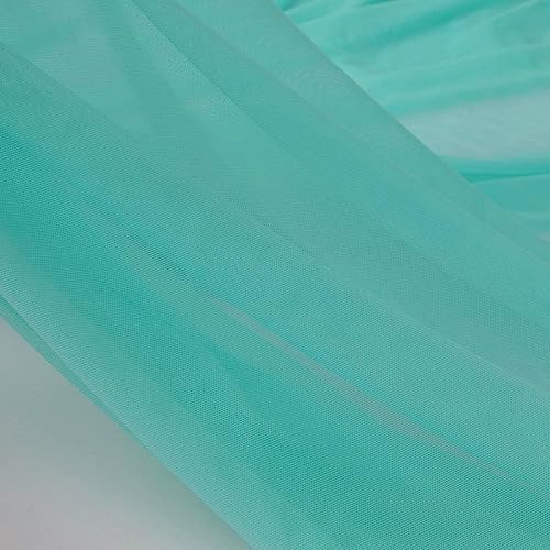 Miniatura 3 de Superfine 4-Way Stretch Net Fabric Nylon Spandex Power Mesh Lightweight Sheer 60" Wide, a Continuous 5 Yards (Cyan Blue)