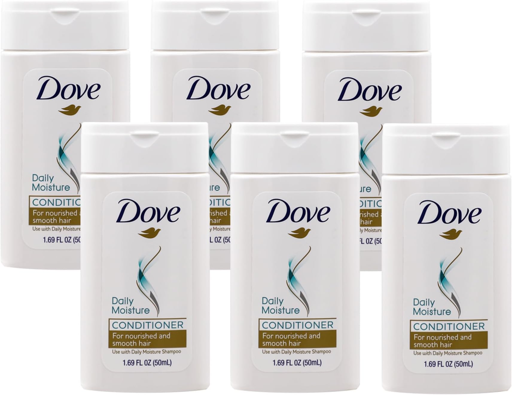 Dove Conditioner, Daily Moisture, Nourishing System for Smooth Hair, 6Pack, 1.7 FL