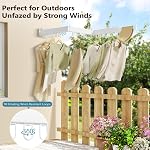 JAUREE Clothes Drying Rack Wall Mounted, Laundry Drying Rack Collapsible, Space Saving Wall Drying Rack Clothing Foldable, Tri-Fold Retractable Rack Outdoor Indoor with 18 Hooks, White