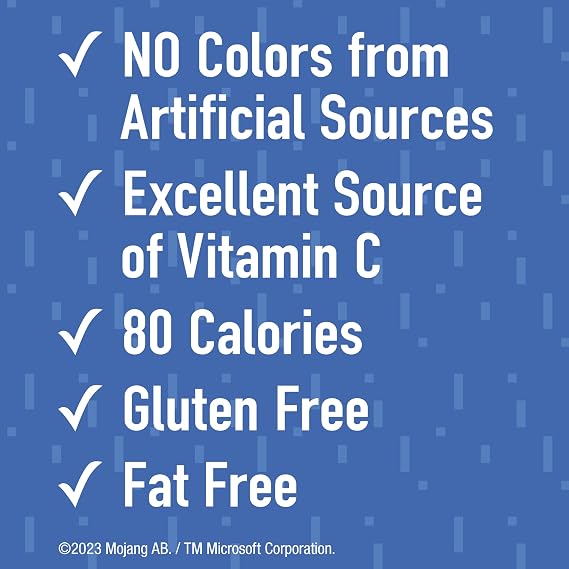Minecraft Fruit Flavored Snacks, Fat Free and Gluten Free Snacks, 8 oz (10 Pouches)