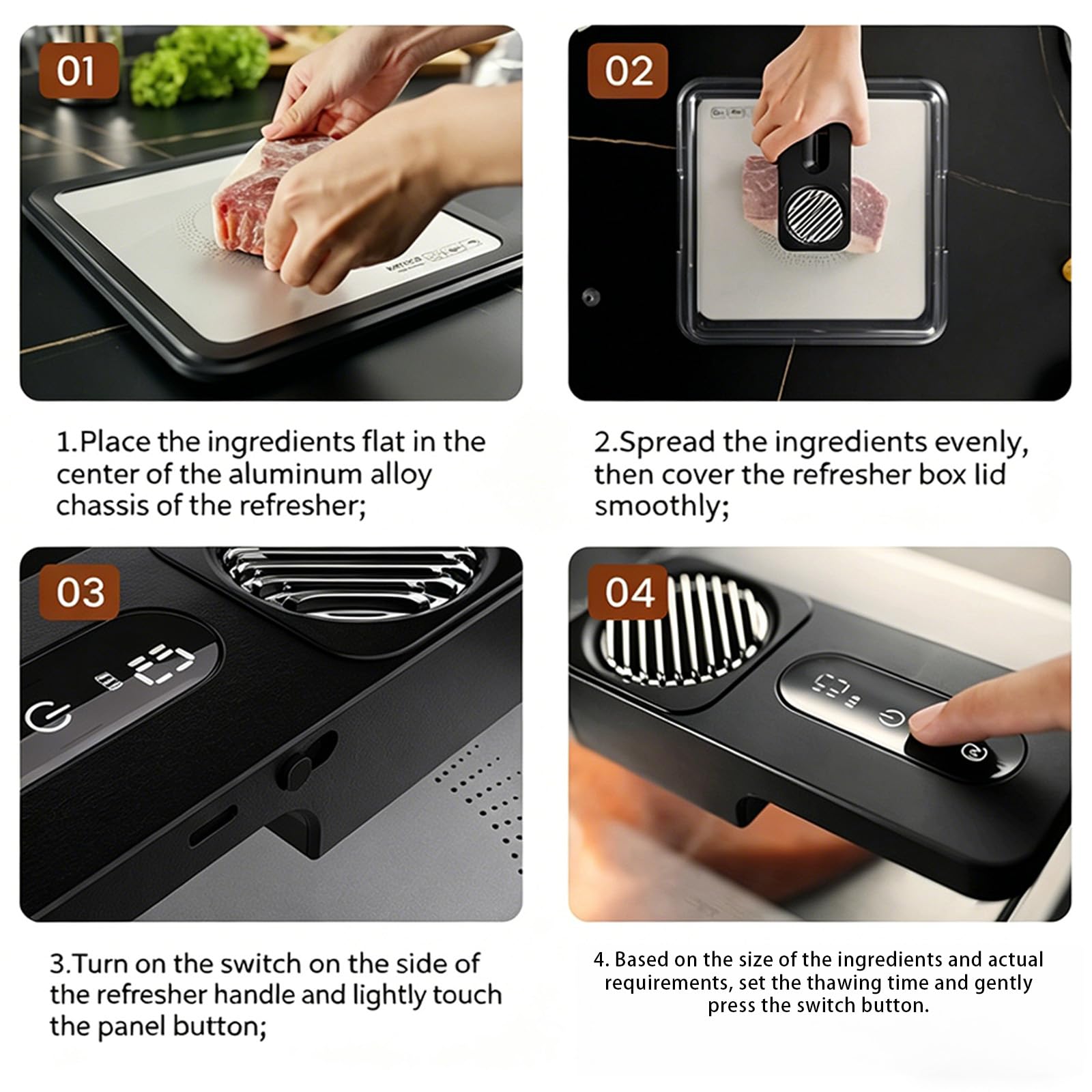 Conducibilità Sbrinamento Consiglio Sbrinatore Carne Macchina di fusione del ghiaccio Domestico Adatto per Cucine domestiche Uso Cucina Elettrico Scongelamento Pad