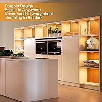 Vista 5 de Mlambert Paquete de 4 luces LED de noche con sensor de movimiento, luces inalámbricas con imán adhesivo con batería, iluminación segura para Blanco