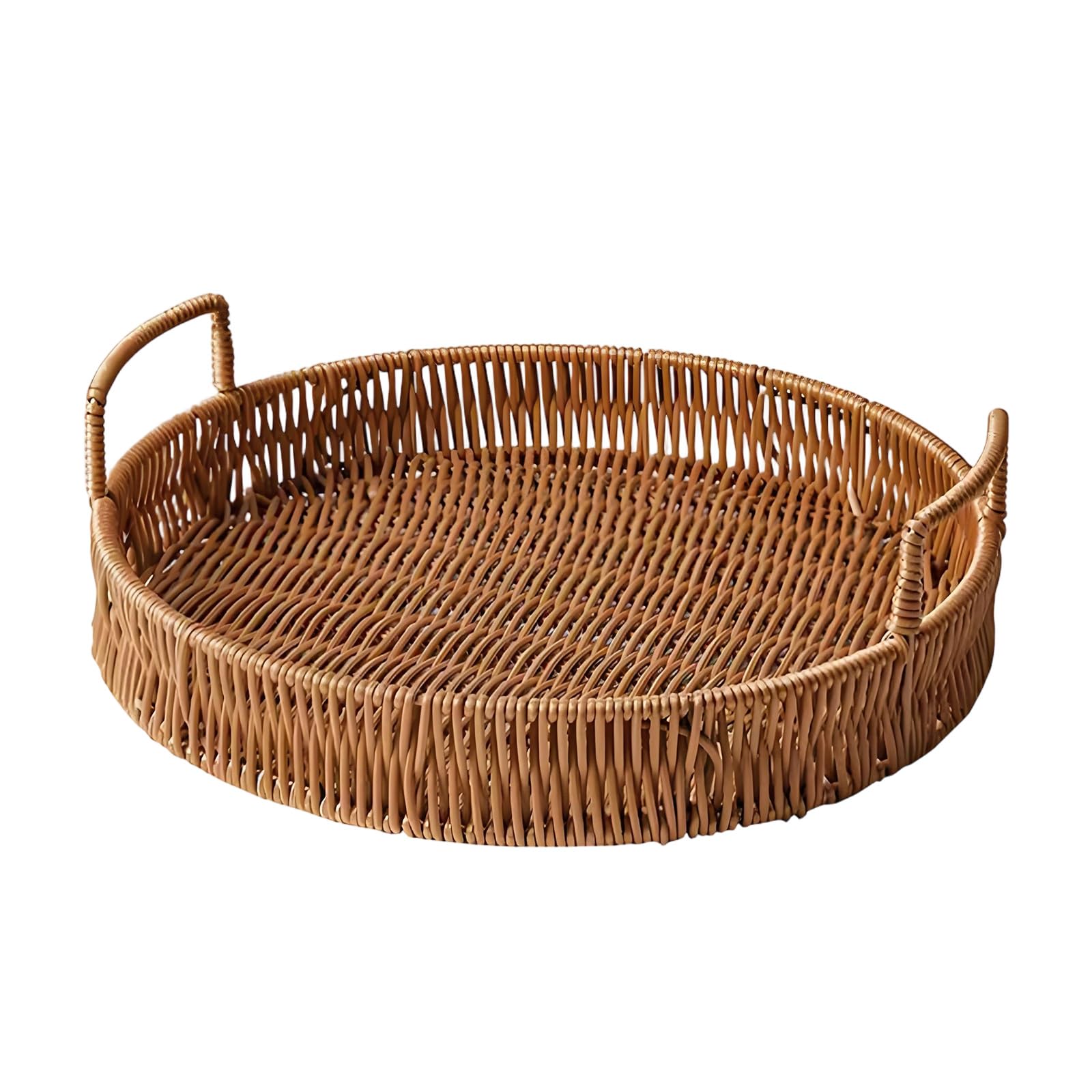 Kaeltsyn Stylish Wicker Pattern Snacks Container with Sturdy Handles Ideal for Parties and Gatherings Permanent Treat Holder